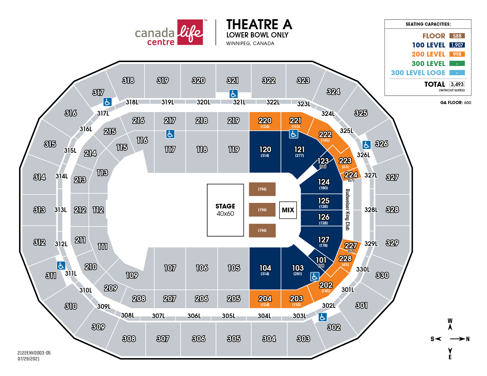 Seating Canada Life Centre