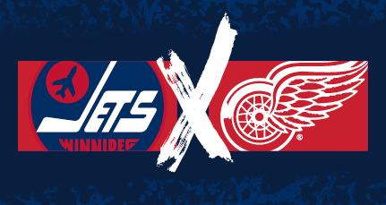 Jets heritage logo x Red Wings logo
