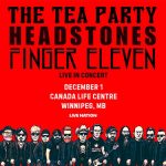 Image of all band members in a line with "The Tea Party, Headstones, Finger Eleven" text.